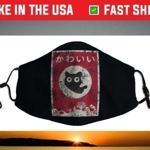 Kawaii cat Japanese black anime cat Face Mask