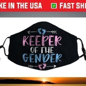 Keeper of the Gender - Cute Gender Reveal Baby Shower Design Face Mask