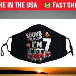Kids Fire Truck 7th Birthday Boy Firefighter 7 Year Old Face Mask