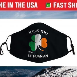 Kiss Me I'm Lithuanian Shamrock Lithuania St. Patrick's Day Face Mask