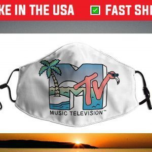 MTV Beach Island Flamingo Logo Vintage Graphic Face Mask