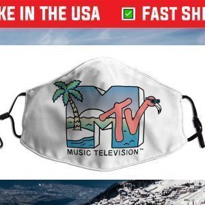 MTV Beach Island Flamingo Logo Vintage Graphic Face Mask