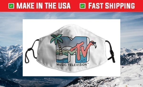 MTV Beach Island Flamingo Logo Vintage Graphic Face Mask