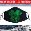 Minnie Mouse Icon Green Shamrocks St. Patrick's Day Face Mask