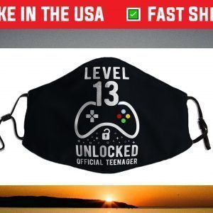 Official Teenager 13th Birthday Level 13 Unlocked Face Mask