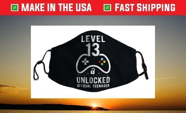 Official Teenager 13th Birthday Level 13 Unlocked Face Mask