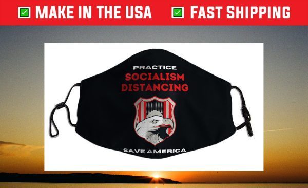 Practice Socialist Distancing Funny Socialism US Flag Face Mask