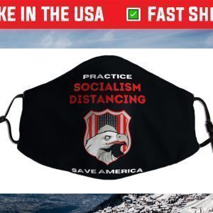 Practice Socialist Distancing Funny Socialism US Flag Face Mask