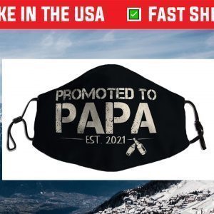 Promoted To Papa 2021 New Dad First Time Dad Father's Day Face Mask