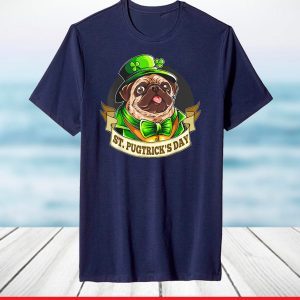 St. Pugtricks Day Pug with a Leprechaun Hat & Shamrock T-Shirt