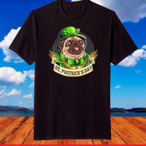 St. Pugtricks Day Pug with a Leprechaun Hat & Shamrock T-Shirt