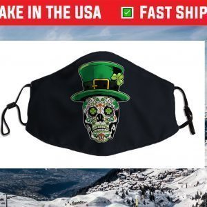 Sugar Skull Saint Patricks Day of Dead Face Mask