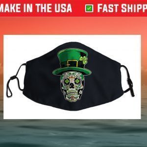 Sugar Skull Saint Patricks Day of Dead Face Mask