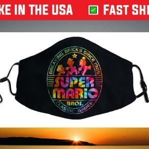 Super Mario Brick Break 85 Tie Dye Logo Graphic Face Mask