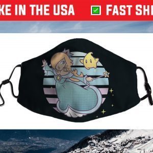Super Mario Rosalina And Luma Striped Background Portrait Face Mask
