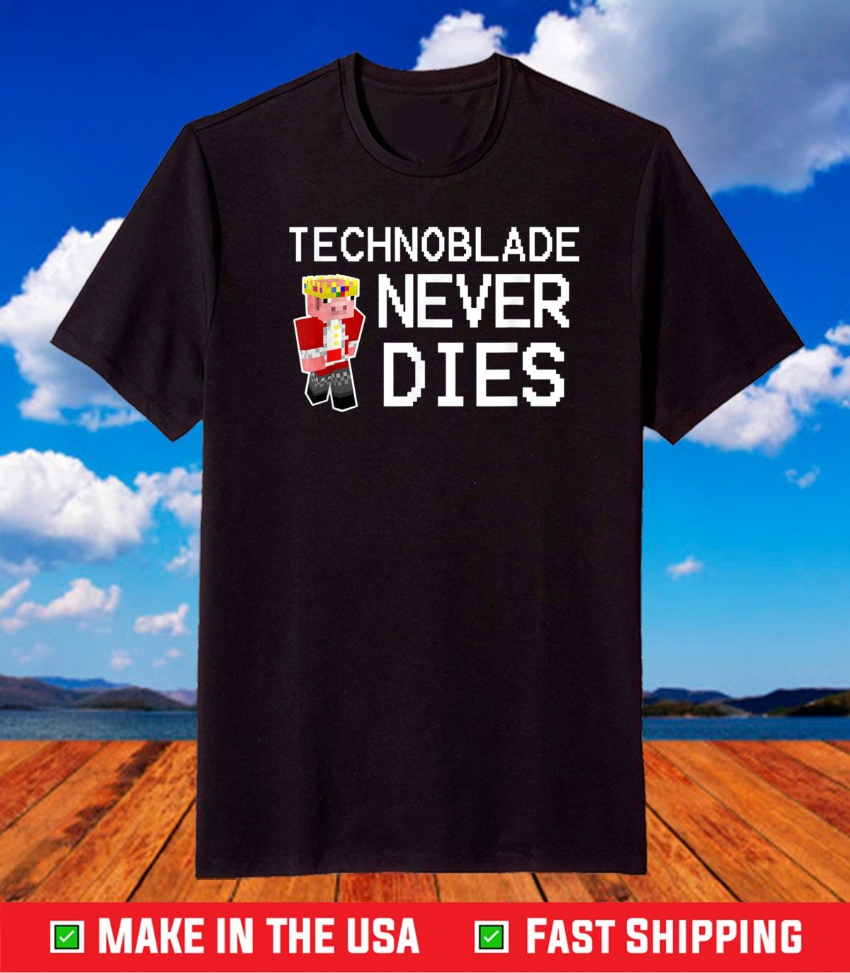 Technoblades Never Dies Video Game Gaming Gamer T Shirt Teeducks
