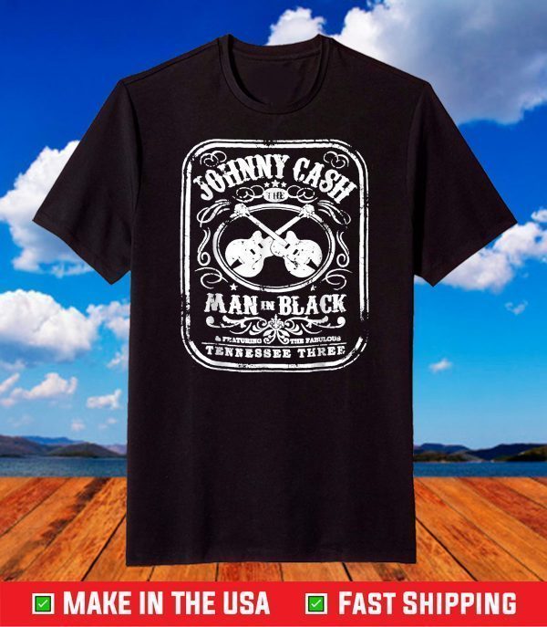 The Man In Black - Johnny Arts Cash Essential Distressed T-Shirt