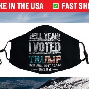 Trump 2024 I Voted Trump Flag Tee MAGA Patriot Party Face Mask