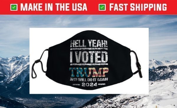 Trump 2024 I Voted Trump Flag Tee MAGA Patriot Party Face Mask