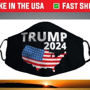 Trump 2024 with US Flag and US Map Face Mask