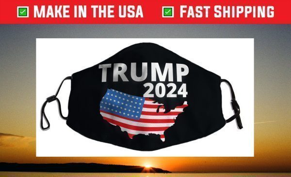 Trump 2024 with US Flag and US Map Face Mask