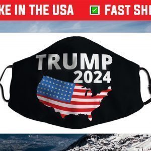 Trump 2024 with US Flag and US Map Face Mask