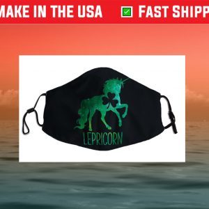 Unicorn St Patricks Day Girls Kids Women Lepricorn Shamrock Face Mask