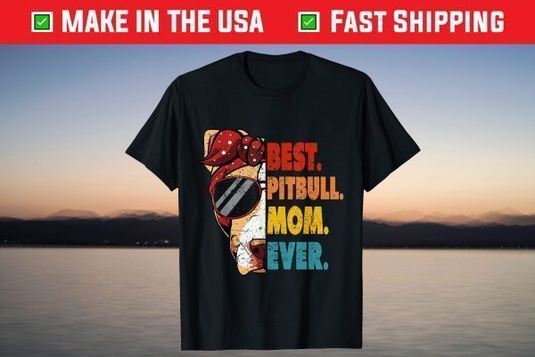 Vintage Best Pitbull Mom Ever Gifts Lover Mother's Day 2021 T-Shirt