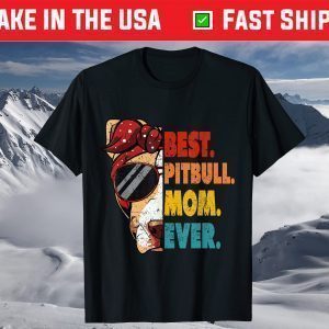 Vintage Best Pitbull Mom Ever Gifts Lover Mother's Day 2021 T-Shirt