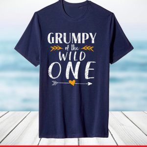 Vintage Grumpy Of The Wild One Funny Birthday 1st T-Shirt
