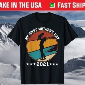 Vintage My First Mothers Day As A Mommy 2021 Mom Grandma T-Shirt