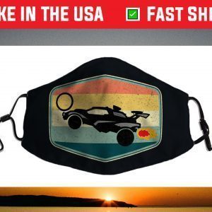 Vintage Rocket Soccer Retro Badge Graphic Face Mask