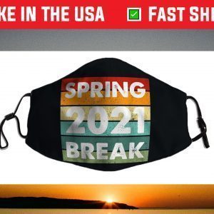 Vintage Spring Break 2021 School Family Beach Vacations Face Mask