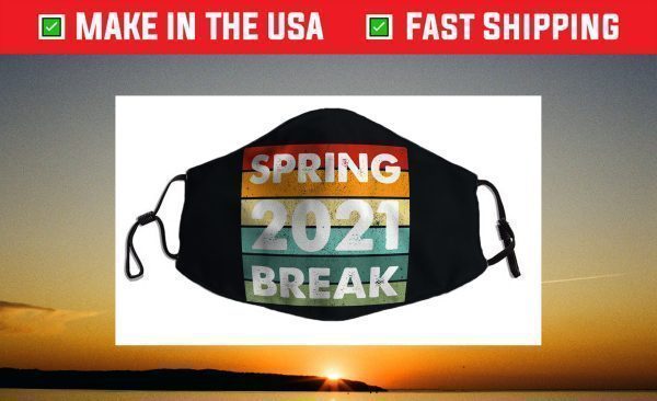 Vintage Spring Break 2021 School Family Beach Vacations Face Mask