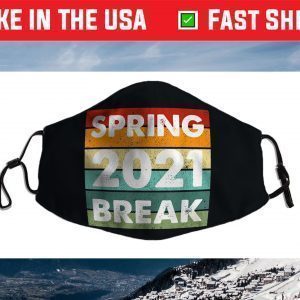 Vintage Spring Break 2021 School Family Beach Vacations Face Mask