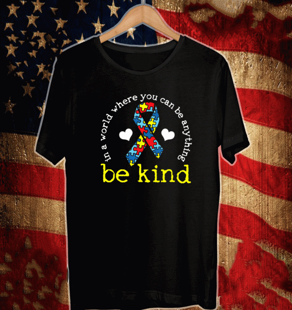 Autism Awareness Kindness In A World Where you can be anything be kind Shirt