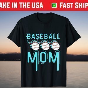 Baseball Mom Leopard Funny Softball Mom T-Shirt