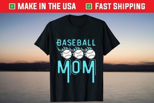 Baseball Mom Leopard Funny Softball Mom T-Shirt