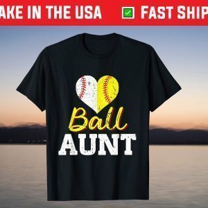 Baseball Softball Ball Heart Aunt T-Shirt