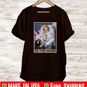 Dogecoin Astronaut To the Moon Blockchain HODL Crypto T-Shirt