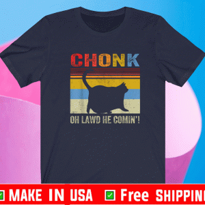 Chonk Cat Oh Lawd He Comin Vinatge T-Shirt