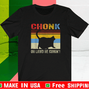 Chonk Cat Oh Lawd He Comin Vinatge T-Shirt