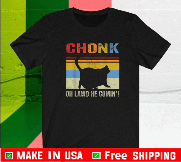 Chonk Cat Oh Lawd He Comin Vinatge T-Shirt