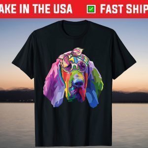 Cute Bloodhound face Tie Dye Glasses mother day 2021 T-Shirt