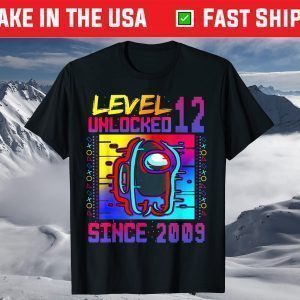 Disstressed Level 12 Unlocked Among With Us 12th Birthday T-Shirt