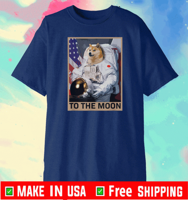 Dogecoin Astronaut To the Moon Blockchain HODL Crypto T-Shirt