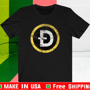 Dogecoin DOGE Crypto Distressed Logo T-Shirt