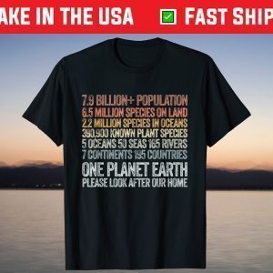 Earth Day 2021 One Planet Earth Look After It Environmental T-Shirt