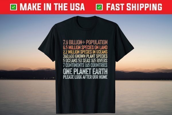 Earth Day 2021 One Planet Earth Look After It Environmental T-Shirt