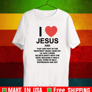 LIL NAS X X PIZZASLIME I LOVE JESUS AND MONTERO WHITE T-SHIRT